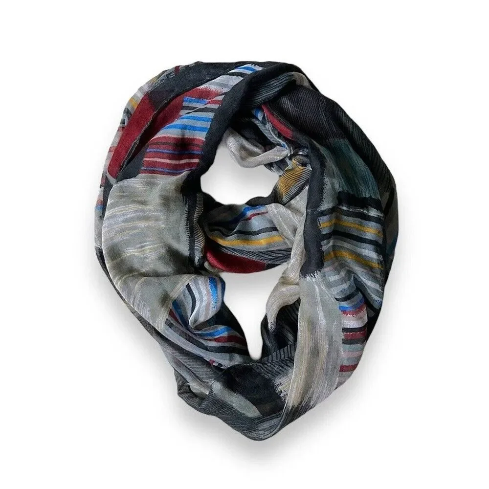 Gray Snood Scarf 34.5” X 29” One Piece Unisex Scarce Gris